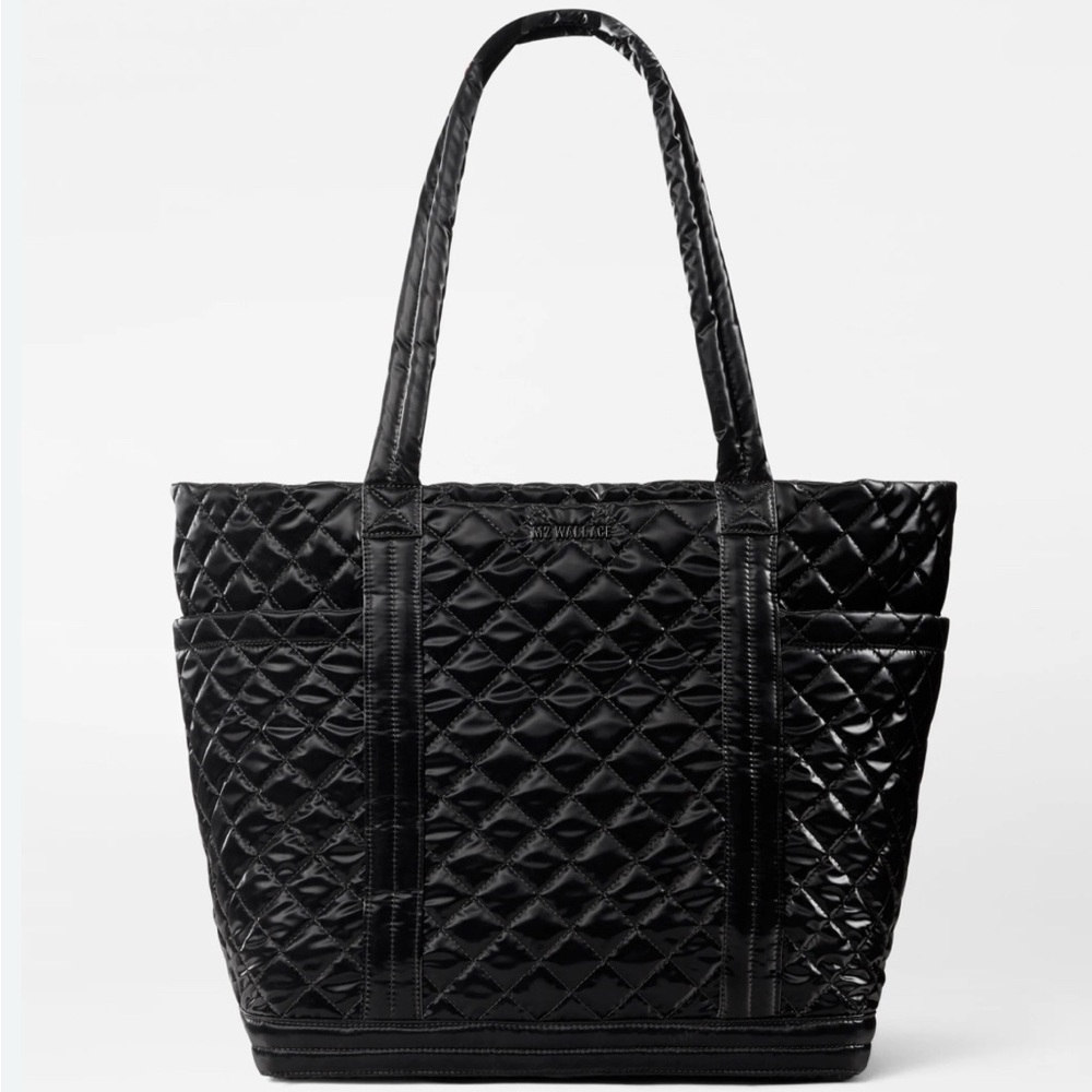 MZ Wallace Large Black Liquid Empire Tote - Picture 2 of 4